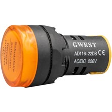 Gwest 22 - S LED Sinyal 220V. Ac-Dc Sarı 10 Adet