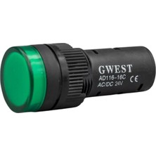 Gwest 16 - 24V - Y LED Sinyal 24V. Ac-Dc Yeşil 20 Adet