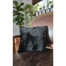 Asus Deri - Hakiki Koyun Kürkünden Siyah Renk Kırlent