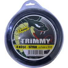 Trimmy 4 Köşe Siyah Tırpan Misinasi 4.0 mm x 28 M