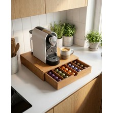 Bevorev Nespresso Uyumlu Kapsül Kahve Standı Organizer Raf Meşe