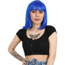 Decostyle Küt Kahküllü Fiber Sen Peruk / Koyu Mavi