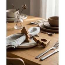 Bevorev 6'lı Peçete Halkası Sunum Yüzüğü Çam Açık Meşe