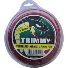 Trimmy Yuvarlak Kırmızı Tırpan Misinası 2.7 mm x 70 M
