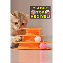 Feyza Design 3 Katlı Interaktif Kedi Oyuncağı ve 2 Hediye Top