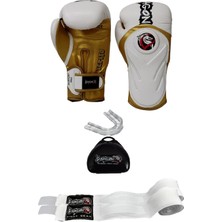 Feyza Design Beyaz Suni Deri Boks Eldiveni - Güçlü ve Konforlu Kullanım