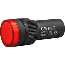Gwest 16 - K LED Sinyal 220V. Ac-Dc Kırmızı 20 Adet