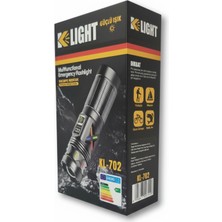 Power Bank Özellikli - Şarj Edilebilir Güçlü Uzun Menzilli El Feneri KL-702