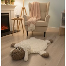 Moory 100% Organik Sevimli Kuzu Çocuk Odası Halısı / Paspas