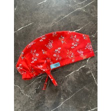 Tosbic's Store Tatlı Çiçekli Kırmızı Cerrahi Bone (Ithal Kumaş)