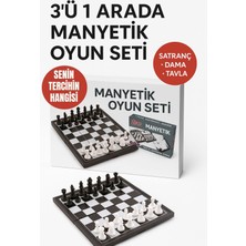 Feyza Design Katlanabilir Manyetik Zeka Oyunu Seti – 3'lü Kombin (Satranç+Dama+Tavla)