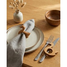 Bevorev 6'lı Peçete Halkası Sunum Yüzüğü Kuğu Açık Meşe