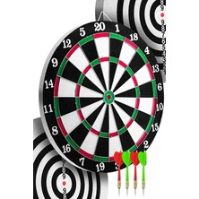 Feyza Design 29 cm Çift Taraflı Dart Seti 4 Çelik Oklu Dart Hedef Tahtası