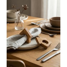 Bevorev 6'lı Peçete Halkası Sunum Yüzüğü Ev Açık Meşe