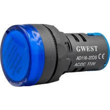 Gwest 22 - 110V - M LED Sinyal 110V. Ac-Dc Mavi 10 Adet