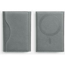 Sneezy iPhone 15-15 Pro 15 Pro Max ile uyumlu MagSafe Manyetik Katlanabilir Standlı Deri Kartlık Cüzdan