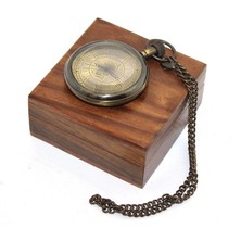 Epilons Ahşap Kutulu Pirinç Köstekli Saat 16154