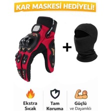 Edelvays Shop Sertifikalı Yasaya Uygun Pro Biker Tam Parmak Motosiklet Eldiveni Siyah M+Termal Baklava