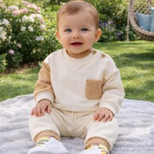 Ciciben Minilkabebe Waffle Garni Detaylı Erkek Bebek Alt Üst Mevsimlik Takım 6-24 Ay Krem