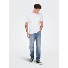 Only & Sons Dar Mavi Erkek Denim Pantolon 22038626 Onsyoke Tapered Boxcro Dnm
