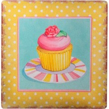Hobilinka  Decotown Duvar Panosu 40*40 Cup Cake Muffin Motifli Duvar Süsü