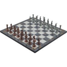 Gift Home Gifthome Metal Satranç Takımı 37x37 cm Antik Roma Desenli 1,5 Kg Ağırlığında Hediye Seçeneği