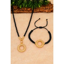 Silvera Telkari Çeyrek Altın Için Kolye ve Bileklik Kadın Çeyrek Için Bileklik ve Kolye Seti BT063