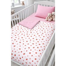 Terzi Ömer %100 Pamuk Çilek Desenli Fermuarlı Bebek Nevresim