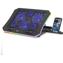 Hobilinka Laptop Soğutucu 6x Fan Rgb + Telefon Standı 14–18 - Siyah Dcxaa8