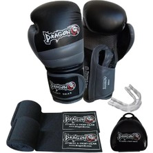 Feyza Design 6'lı Boks Eldiveni Seti - Siyah, Suni Deri, Kick Boks ve Muay Thai