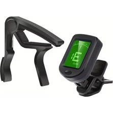 Racsen Kapo & Clip-On Akort Aleti Seti – Gri / Siyah (Akustik & Elektro Gitar Uyumlu)