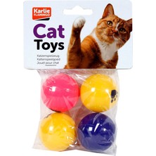 Feyza Design Kedi Zeka Oyuncakları 4'lü Beyaz Toplar 4cm