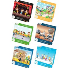 Feyza Design 6’lı Mini Puzzle Seti 40 Parça 3-7 Yaş Çocuklar İçin Eğlenceli Zorluk Seviyesi