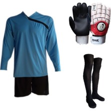 Feyza Design Unisex Mavi Süngerli Kaleci Forması ve Seti