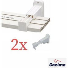 Cazimo 2 Adet Ayarlanabilir Korniş Duvar Aparatı L Ayak Perde Rayı Askı Aparatı Plastik