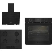 Leisure Siyah 3 Lü Ankastre Set 516 ( Pfl 9944 S - Polc 601 S - Pdly 606-S ) "Arçelik Garantili"