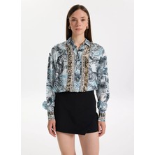 Just Cavalli Koyu Mavi Kadın Gömlek 78PAL2A6