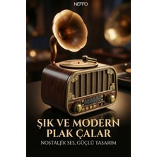 Neffo Nostaljik Gramofon Tasarımlı Bluetooth Hoparlör & Plak Çalar Görünümlü Radyo