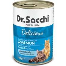 Dr.Sacchi Premium Kedi Konserve Ton Balıklı 400 g Lezzetli Mama Kediler İçin