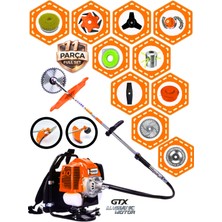 Prowackers Prowacker German WR-475 Pro Seri Sırt Tipi Benzinli Ot Çalı Çim Biçme Tırpanı+ 11 Pcs Full Set Hali Yıkamalı