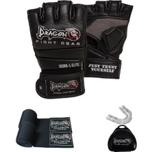 Feyza Design Deri Boks Eldiveni ve Bandaj Seti - Siyah