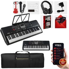 Midex PS-1800BK-H 61 Tuşlu Kaliteli Org Dijital Ekranlı Kulaklık Çanta Notalık Adaptör Sticker Öğrenim Metodu