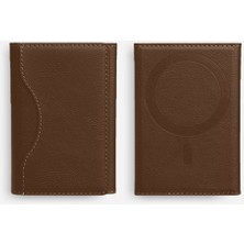 Sneezy iPhone 17-17 Pro 17 Pro Max ile uyumlu MagSafe Manyetik Katlanabilir Standlı Deri Kartlık Cüzdan