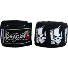 Feyza Design Siyah 3,5 Metre Boks Bandajı - Kuru Kafalı Tasarım