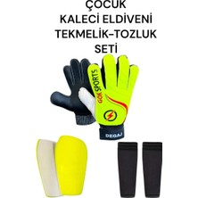Feyza Design Yarı Elastik Çocuk Kaleci Eldiveni ve Koruyucu Set
