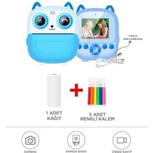 Hobilinka Dijital Fotoğraf Makineleri Çocuk Termal Resim Kağıt Baskılı Yazıcı Kamera Video Makinesi cm