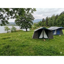 OBA ÇADIR Oba Çadır - 2 Odalı Kamp Çadırı 4-6 Kişilik ( Kapı Sineklikli )Yeşil