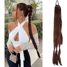 Decostyle Üçlü Örgü Tokalı At Kuyruğu / Çikolata Kahve