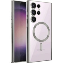 Hobilinka  Samsung Galaxy S23 Ultra Kılıf Kross Magneticsafe Kapak - Gümüş