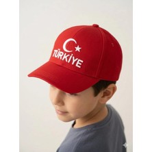 Benitto Kids Kitti 9-15 Yaş Ay Yıldız ve Türkiye Nakışlı Çocuk Kep Şapka